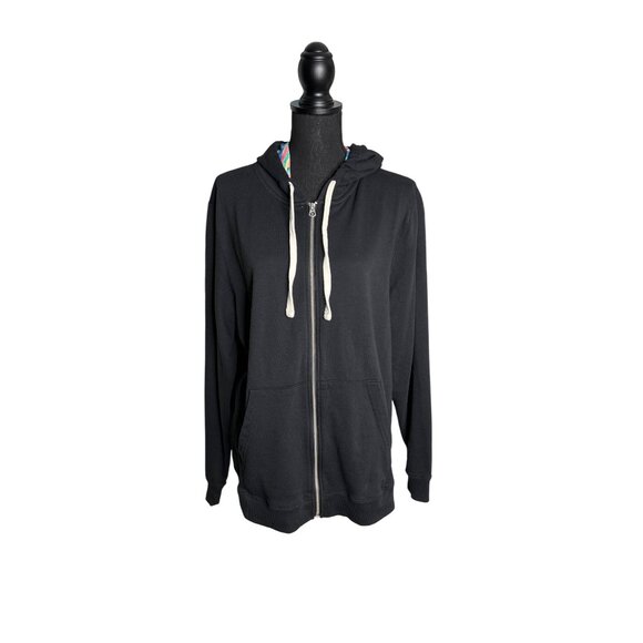 Chubbies Men's Night Schwoodie Black Knit Terry Hooded Full Zip Jacket L - Picture 1 of 15